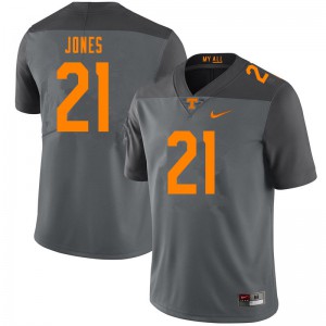 #21 Bradley Jones Tennessee Vols Men College Jerseys Gray