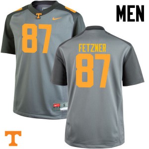 #87 Logan Fetzner Tennessee Volunteers Men NCAA Jerseys Gray